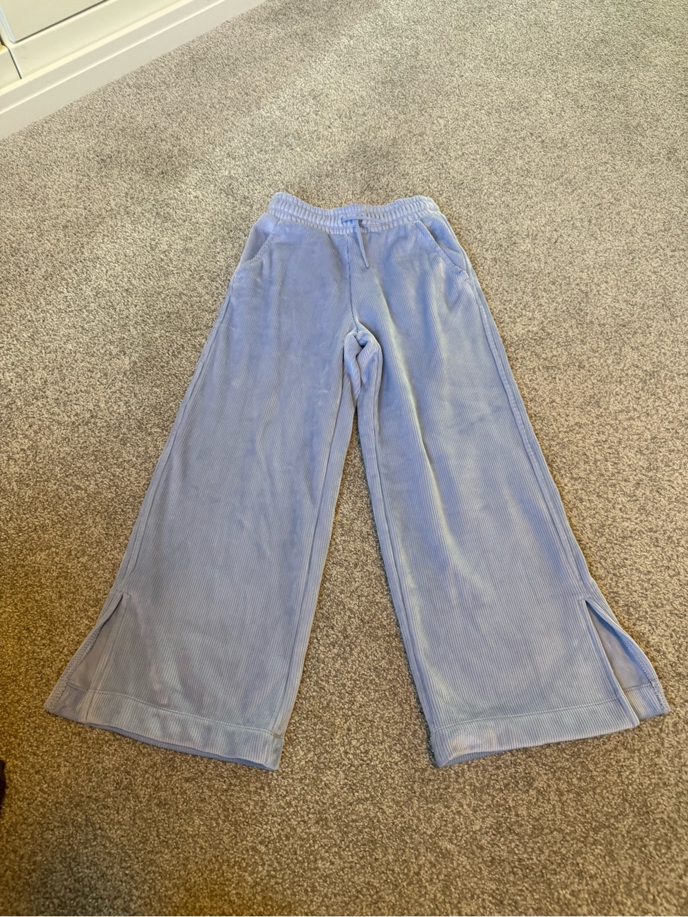 Athleta Light Blue Wide-Leg Sweatpants. Small